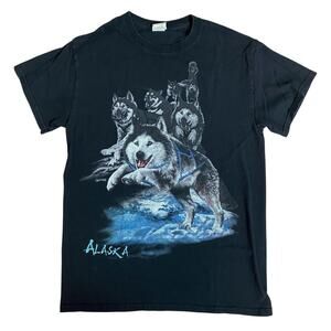 Vintage Alaska Husky Dogs Tee Shirt Small 2000s